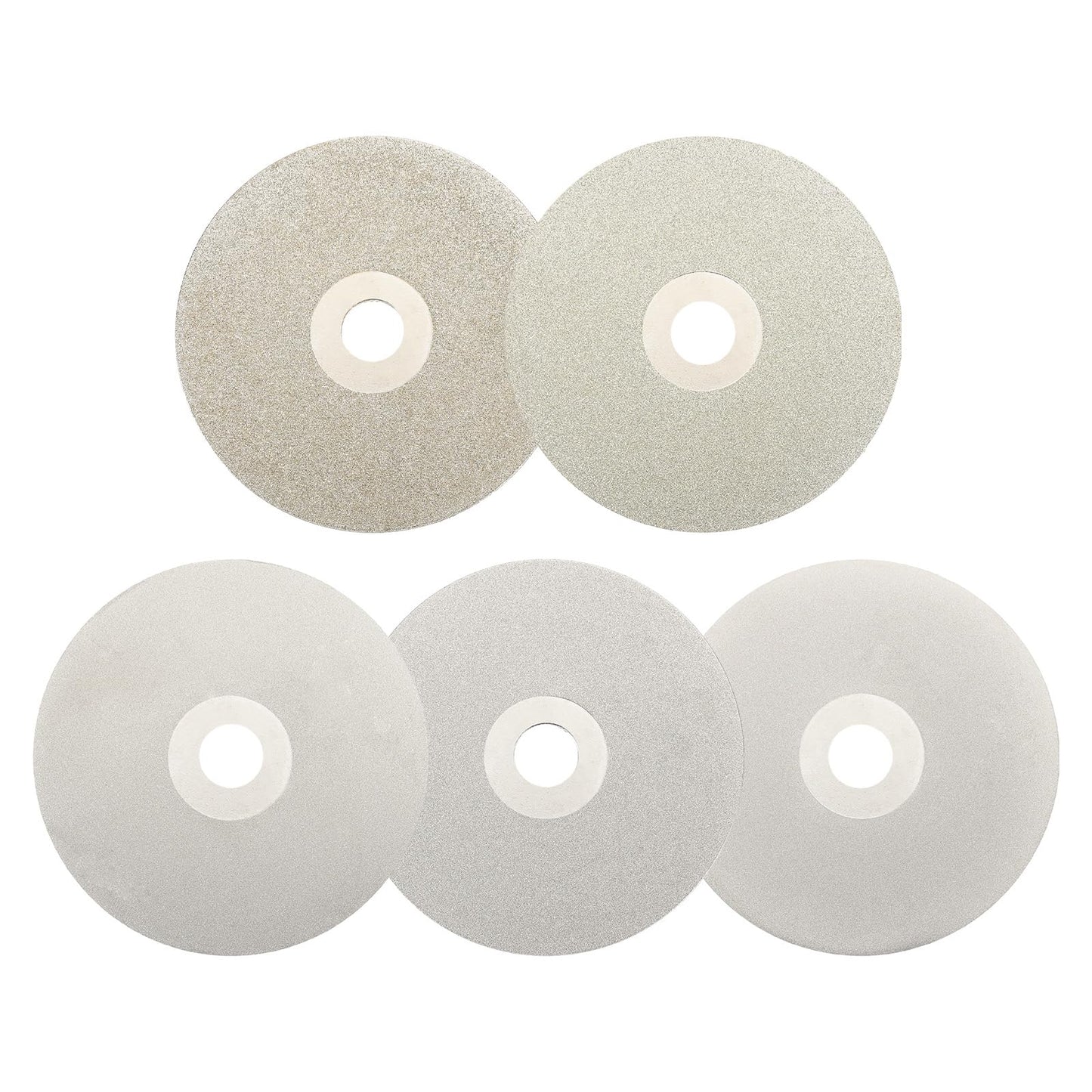 WorkBless 5PCS Diamond Flat Lap Disc Set 4" x 5/8" Arbor 80/120/240/320/600 Grit Grinding Wheel for Cutting or Sanding Stone