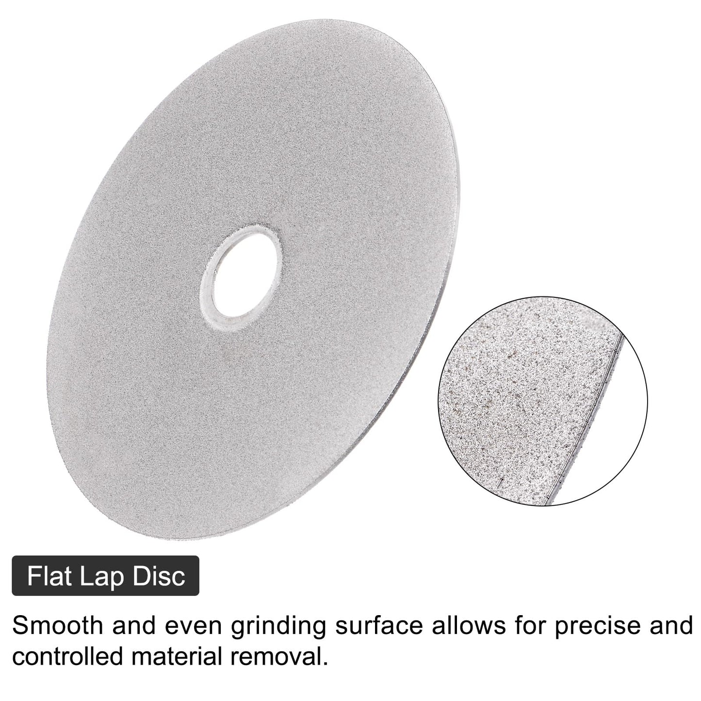 uxcell 2pcs Diamond Sanding Grinding Disc, 4-Inch (100mm) Grit 240 5/8" Arbor Hole, Flat Lap Disk Polishing Discs Abrasive Wheel for Gemstone Tile Porcelain Glass Stone Metal