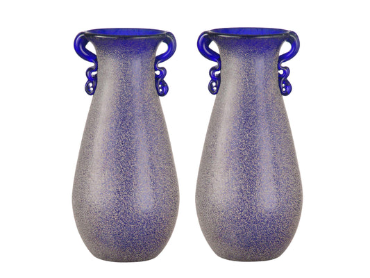 Dale Tiffany Springdale 9" H Morgana 2-Piece Art Glass Vase Set