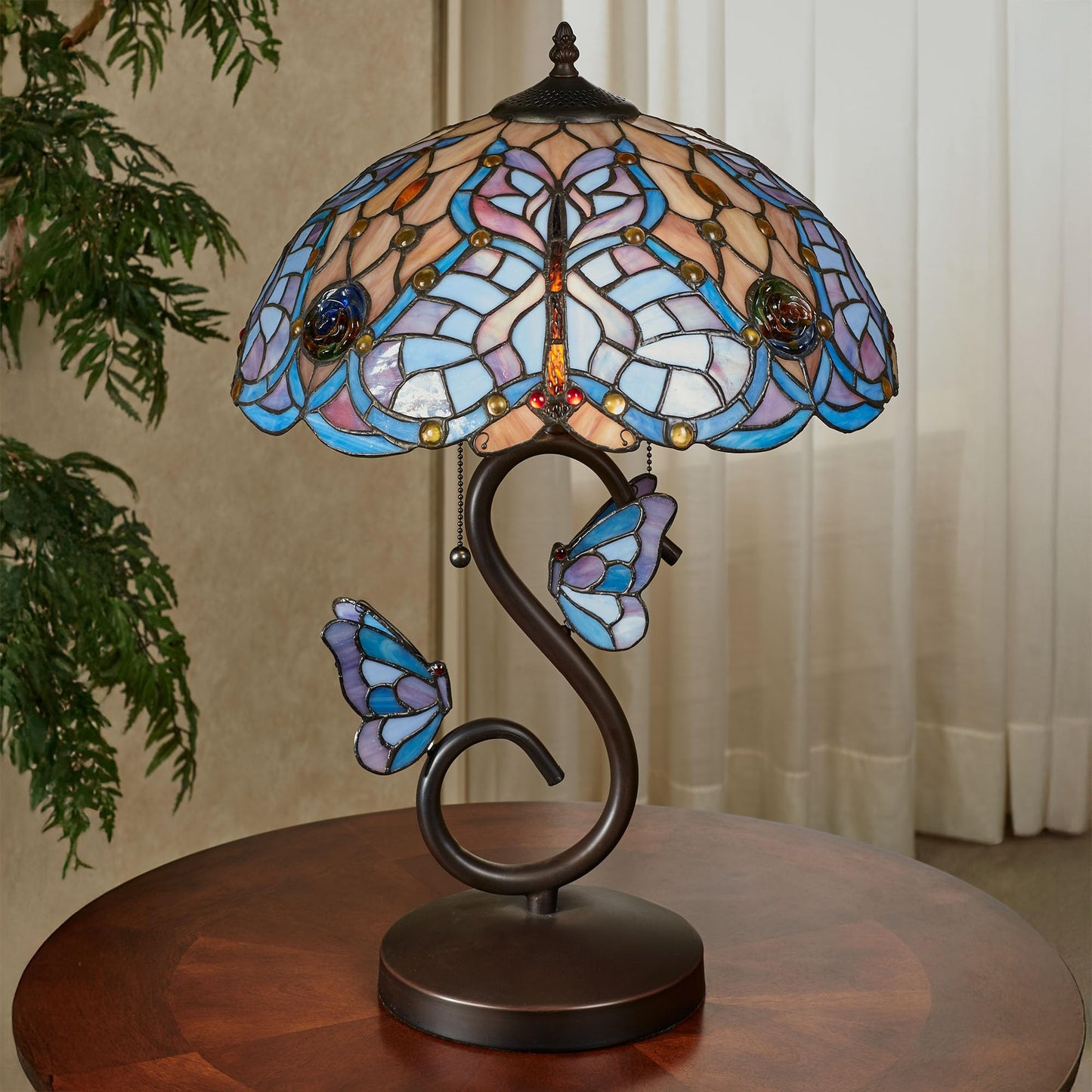 Touch of Class Butterfly Dreams Tiffany Style Table Lamp