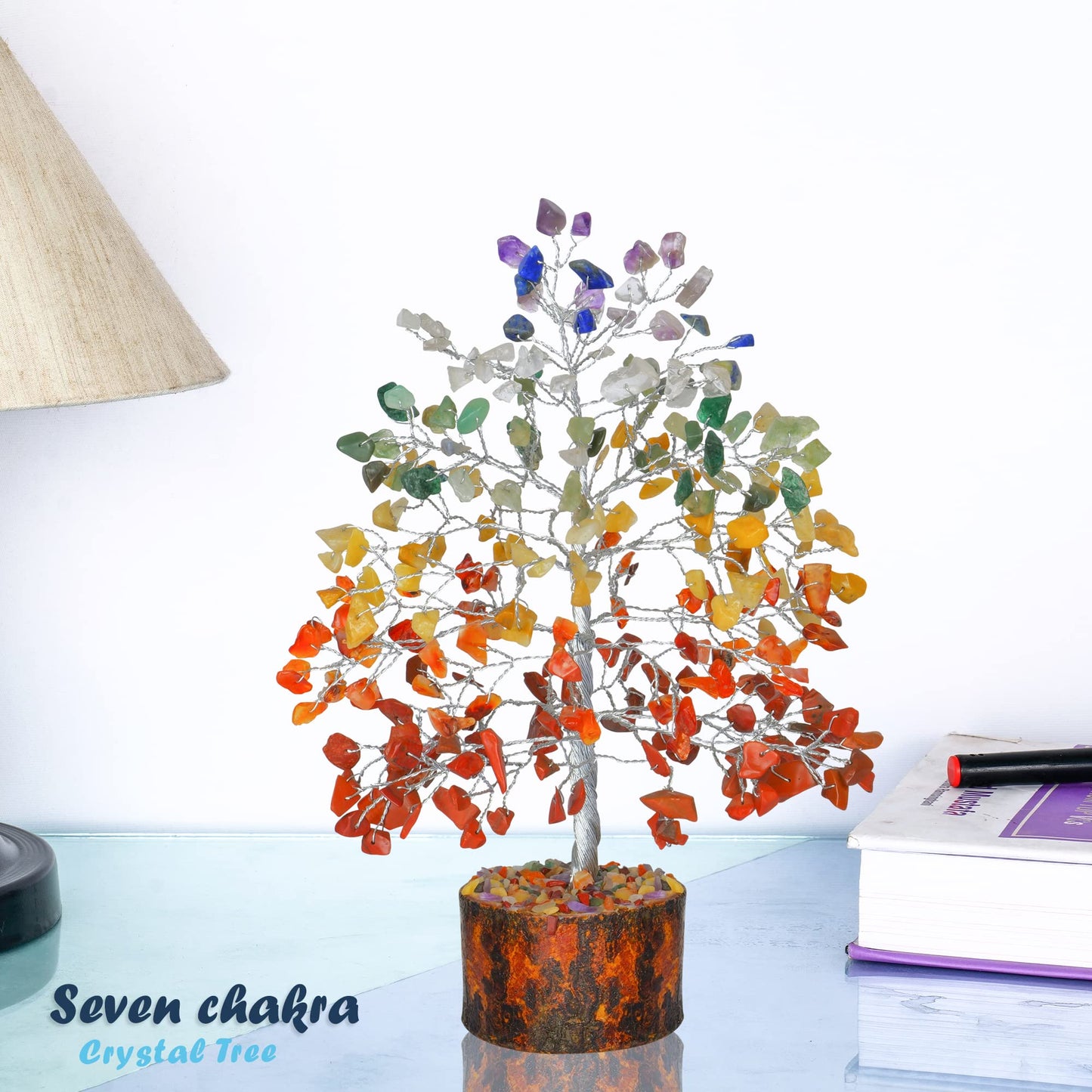 Chakra Tree - Crystal Tree for Positive Energy - Charkas Crystals - Spiritual Decor - Chakra Tree of Life Decor - Spiritual Things - Chakra Stones - Feng Shui Crystals and Stones