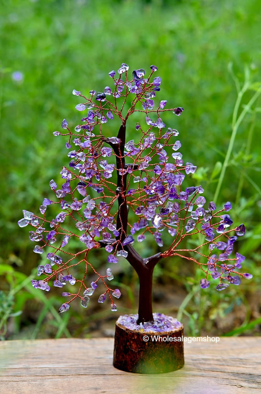 Amethyst Crystal Tree with Copper Wire – Handcrafted Gemstone Bonsai for Positive Energy, Healing & Elegant Home Decor