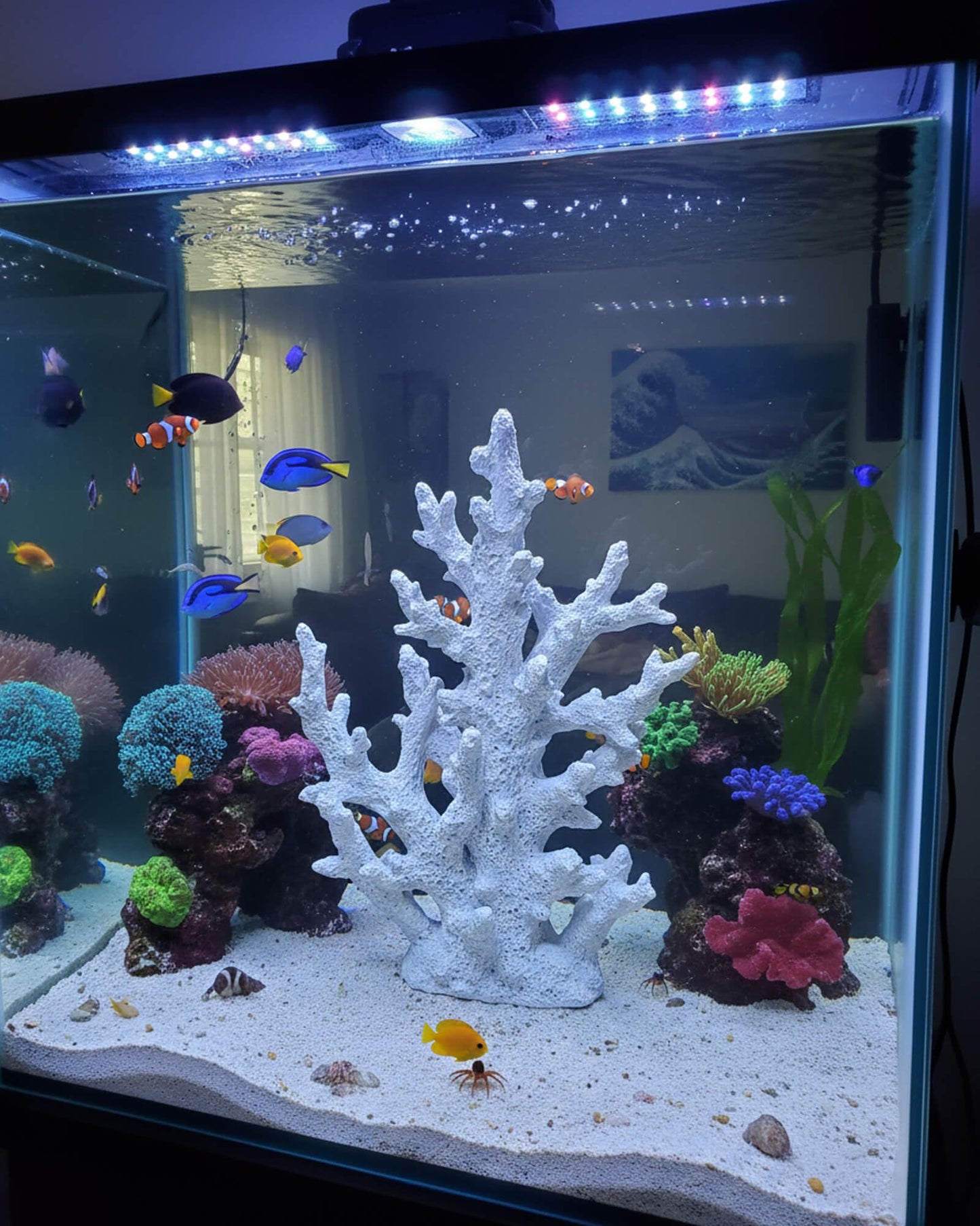 ZASEUCI Lifelike Coral Reef Sculpture Statue - Handmade Resin Ocean Decor for Aquarium, Desk, Bathroom, Shelf - Coastal Beach Nautical Theme Gift for Home & Office