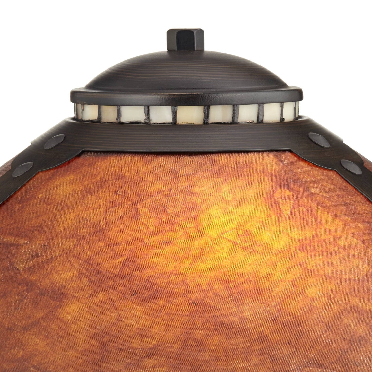 Robert Louis Tiffany Mica Collection Mission Tiffany Style Desk Table Lamps 18 1/2" High Set of 2 Art Deco Rustic Rubbed Bronze Natural Mica Shade for Bedroom House Bedside Nightstand Home Office