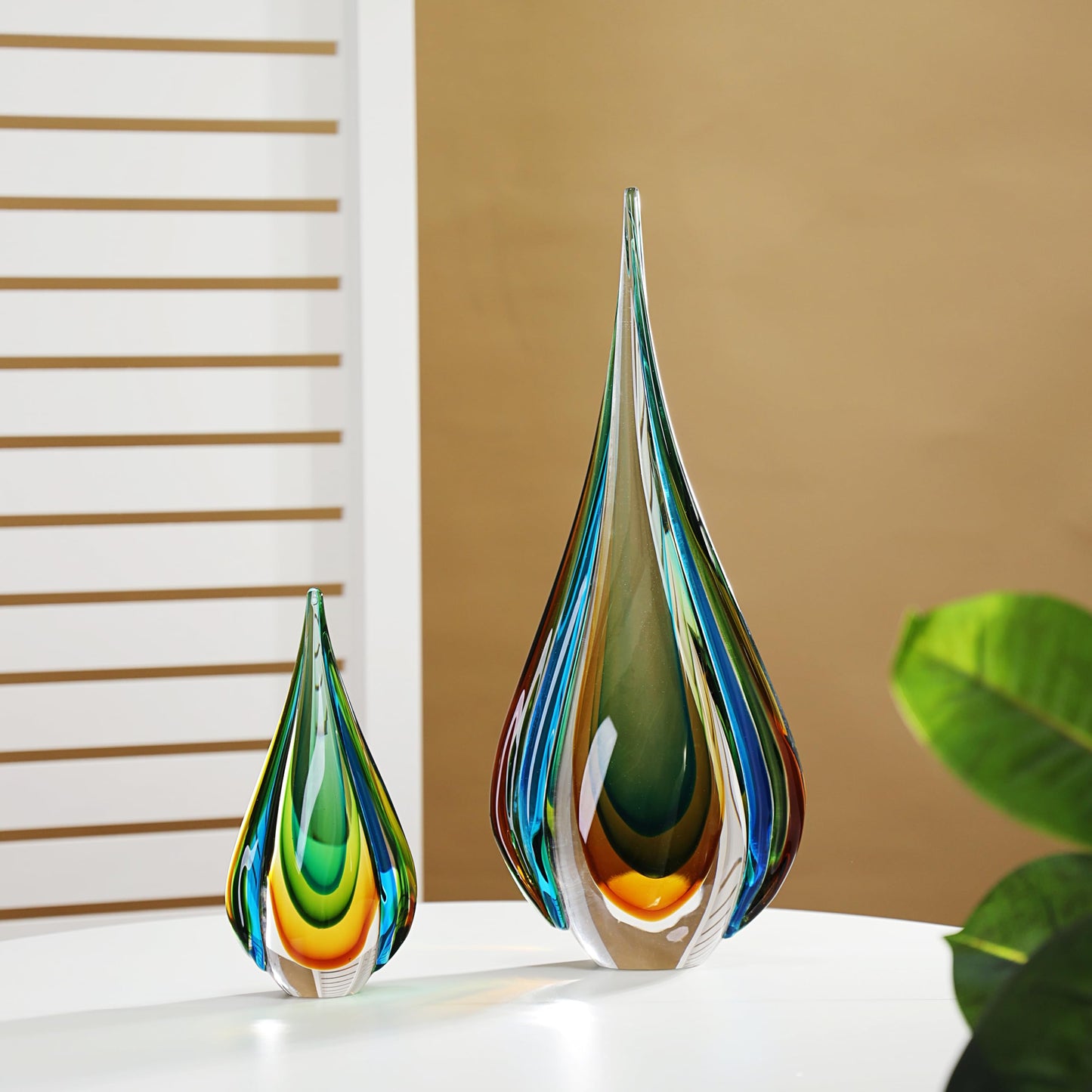 Yao Yuan Handmade Murano Glass Sculpture for Home Decor,9.44in Height (Sculpture Large)