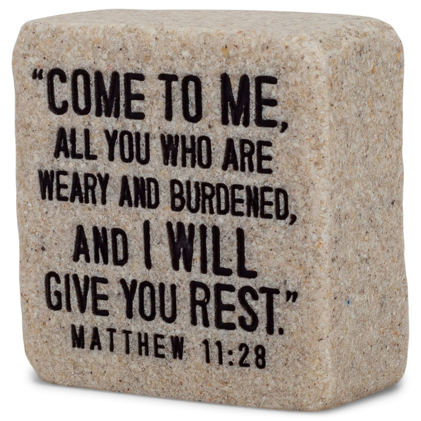 Lighthouse Christian Products Come to Me All You Classic White 2 x 2 Cast Stone Decorative Sign