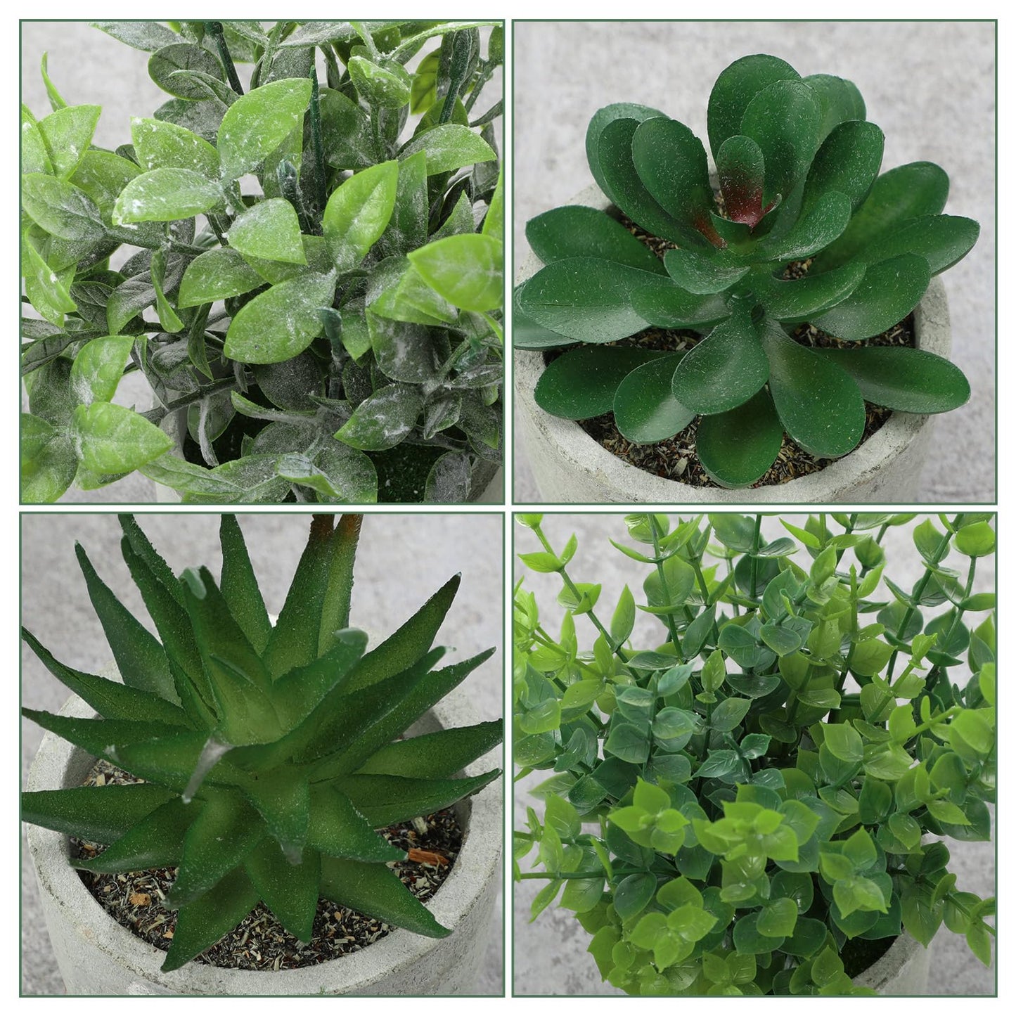 Chunful 6 Pack Small Artificial Greenery Potted Plants Indoor Mini Fake Eucalyptus Rosemary Succulents in Pulp Rustic Farmhouse Table Centerpiece for Shelf Bathroom Bedroom Kitchen Office