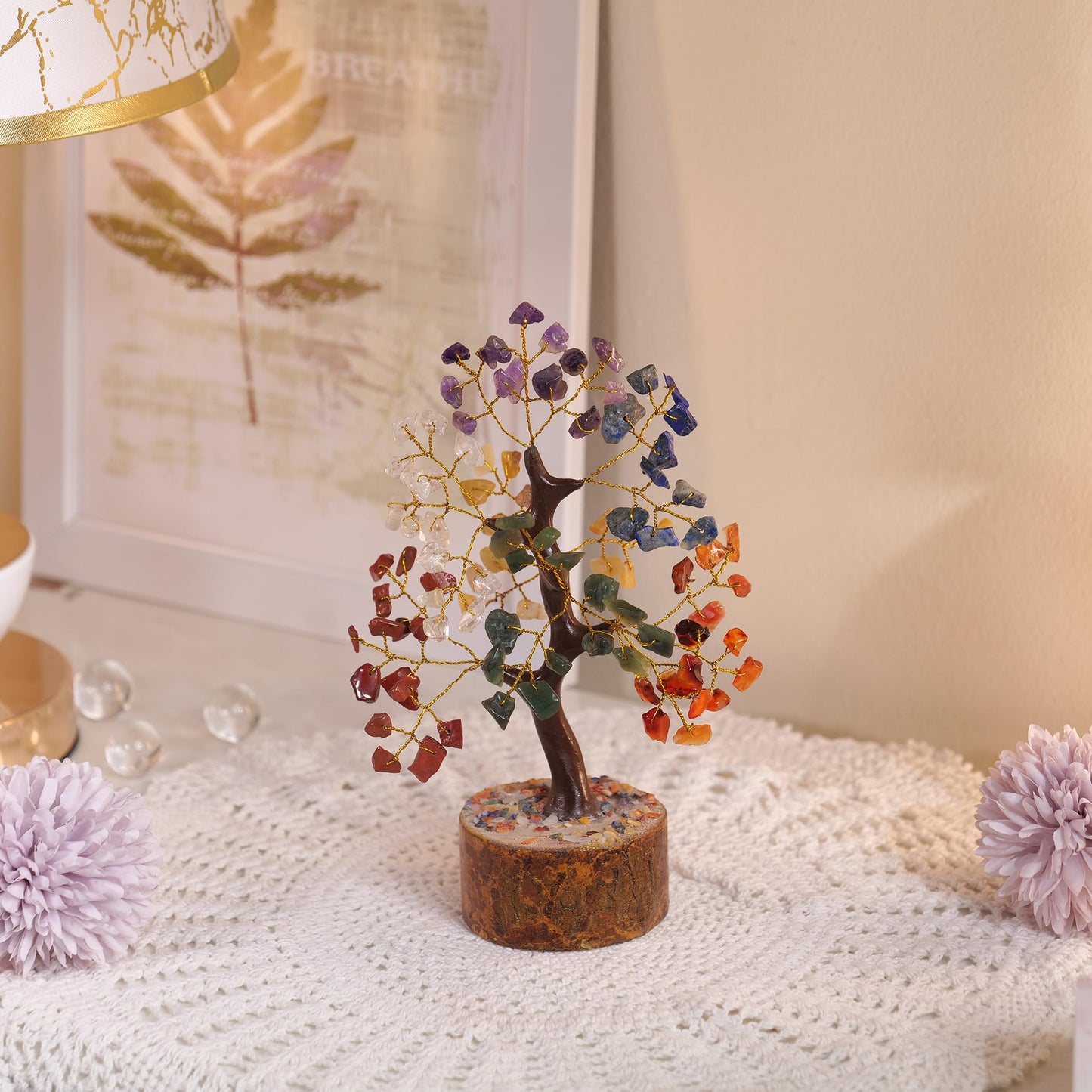 PYOR Chakra Tree, Crystals, Shelf Decor, Spiritual Gifts, Office Decor for Women, Crystal Tree of Life, House Warming Gifts