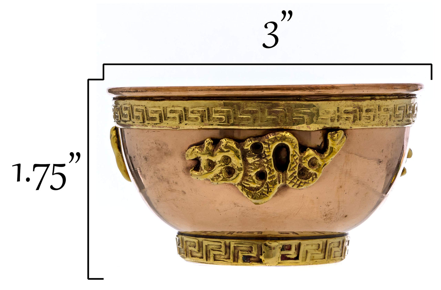 Alternative Imagination Dragon Copper Bowl - Offering Bowl For Altar Use, Ritual Offerings, Witchy Home Decor - Incense Holder for Incense Cones, White Sage, Palo Santo Sticks - 3 Inches Wide