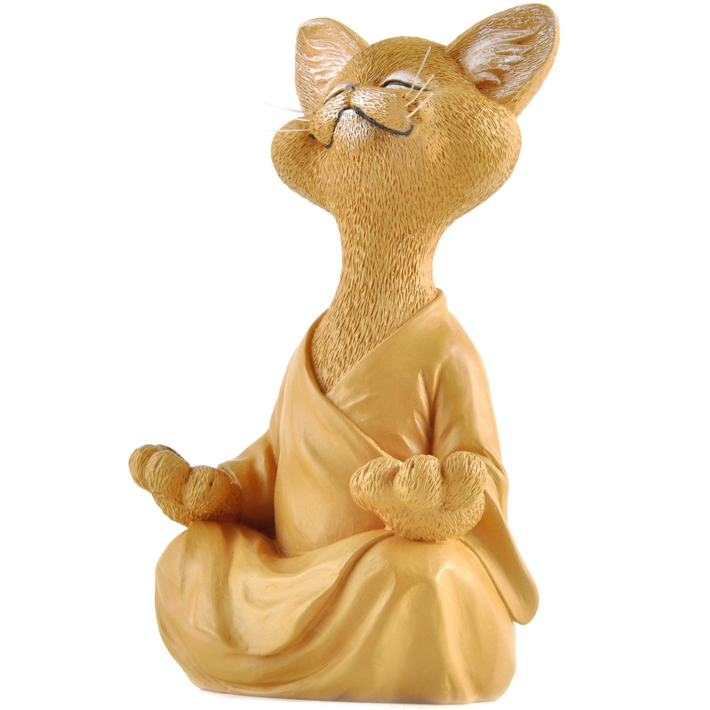 Meditating Happy Cat Statue – Zen Mindfulness Decor for Cat Lovers