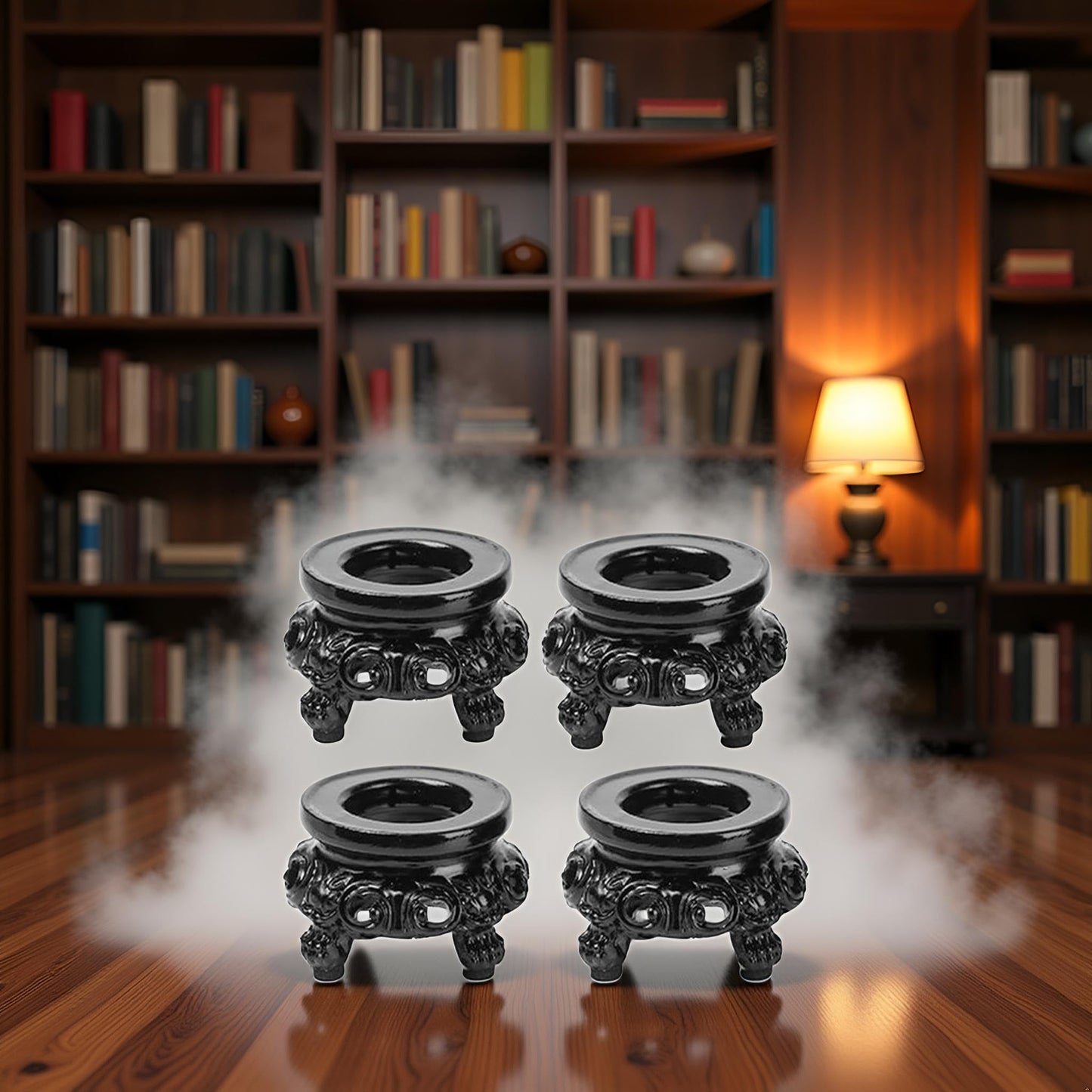 4Pcs Black Wooden Display Stand for Crystal Sphere Quartz Ball Holder Hollow Wood Stand Base for Crystal Ball Sphere Globe Stone Decoration Display Pedestals Display Stands Display Stands Home Decor