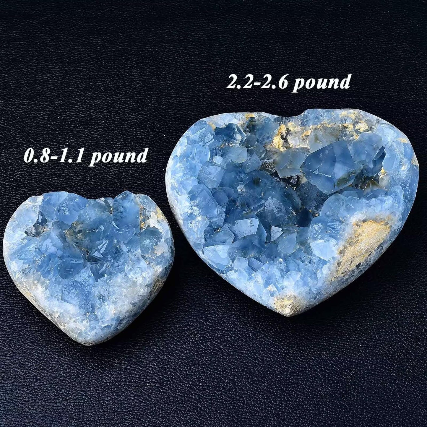 FZBHRO Extra Large Blue Celestite Geode Heart Healing Crystal Stone Collection Mineral Specimen with Stand Home Office Decor 6.6-7.7 Pound