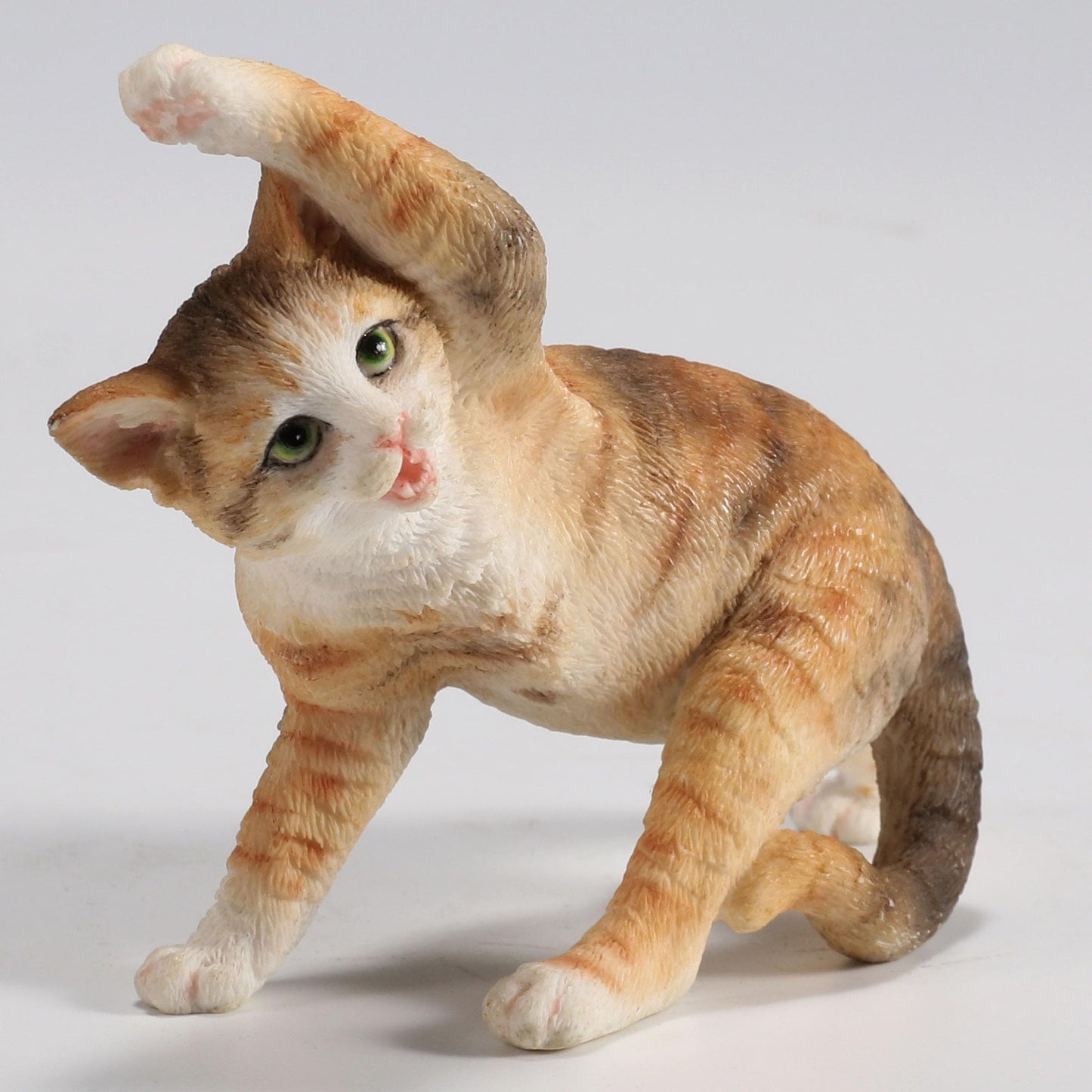 Veronese Design 3 1/2 Inch Yellow Tabby Yoga Cat Twist Pose Resin Animal Miniature