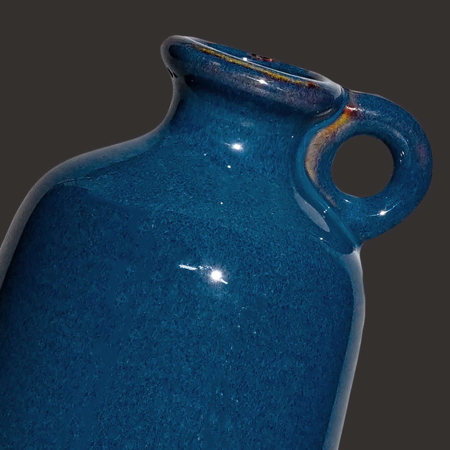 Sunddo Blue Ceramic Flower Vase 10 Inch - Tall Modern Decorative Vase with 1 Handle, Cobalt Blue Decor for Entryway & Mantel, Living Room, Table Decor
