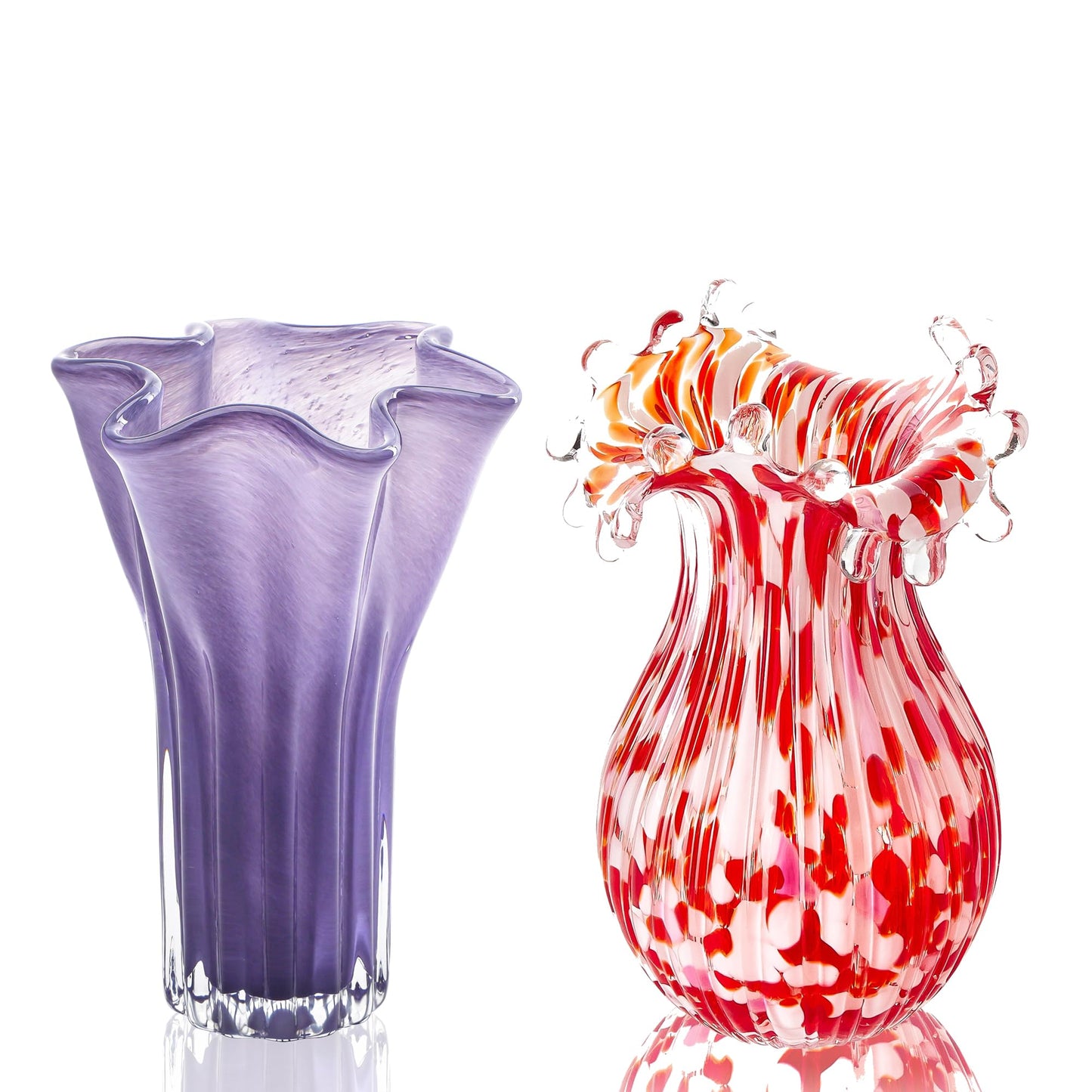 Hand Blown Glass Vase for Flowers Crystal Vases for Bouquet Home Decor Decorative Centerpieces Unique Gift for Christmas Valentines Day Birthday Housewarming Mothers Day
