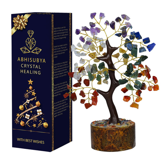ABHISUBYA 7 Chakra Tree of Life - Aesthetic Room Decor - Crystal Necklace - Nature Decor - Crystal Tree