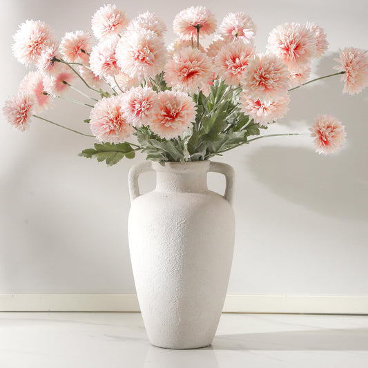 Lyeec Large Ceramic Vase - 11.41 inch Tall Rustic Vase with 2 Handles, Decorative Flower Vases for Home Decor, Living Room Shelf Decor, Table Office