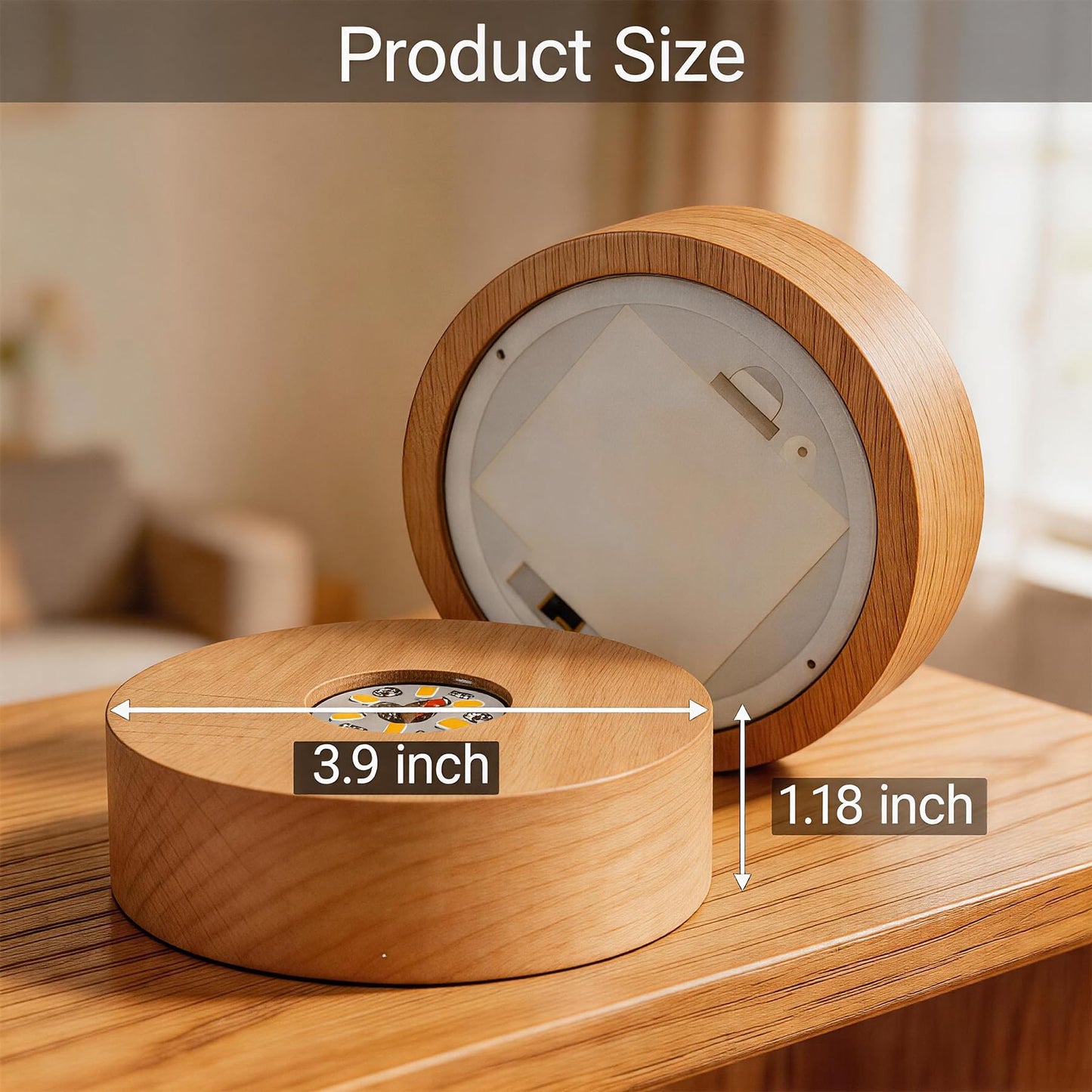 Bituulor Battery Power Led Light Stand for 3D Crystal Art Glass,Warm Light,Wood,4 inch