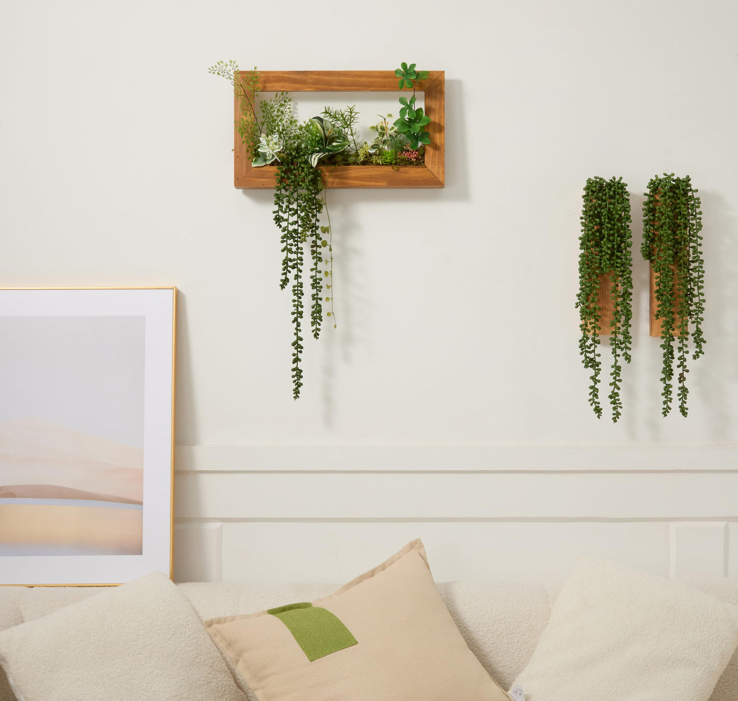 Amore Florals 6 Pcs Succulents Plants Artificial Hanging Plants-String of Pearls Faux Greenery,Fake Succulents Hanging Plant for Home Backdrop Garden Indoor/Outdoor Wall Decor