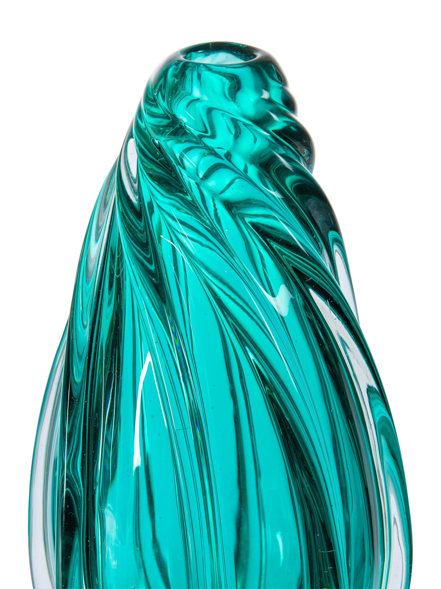 Dale Tiffany AV19233 Hand Blown Art Glass Vase, Aqua Swirl