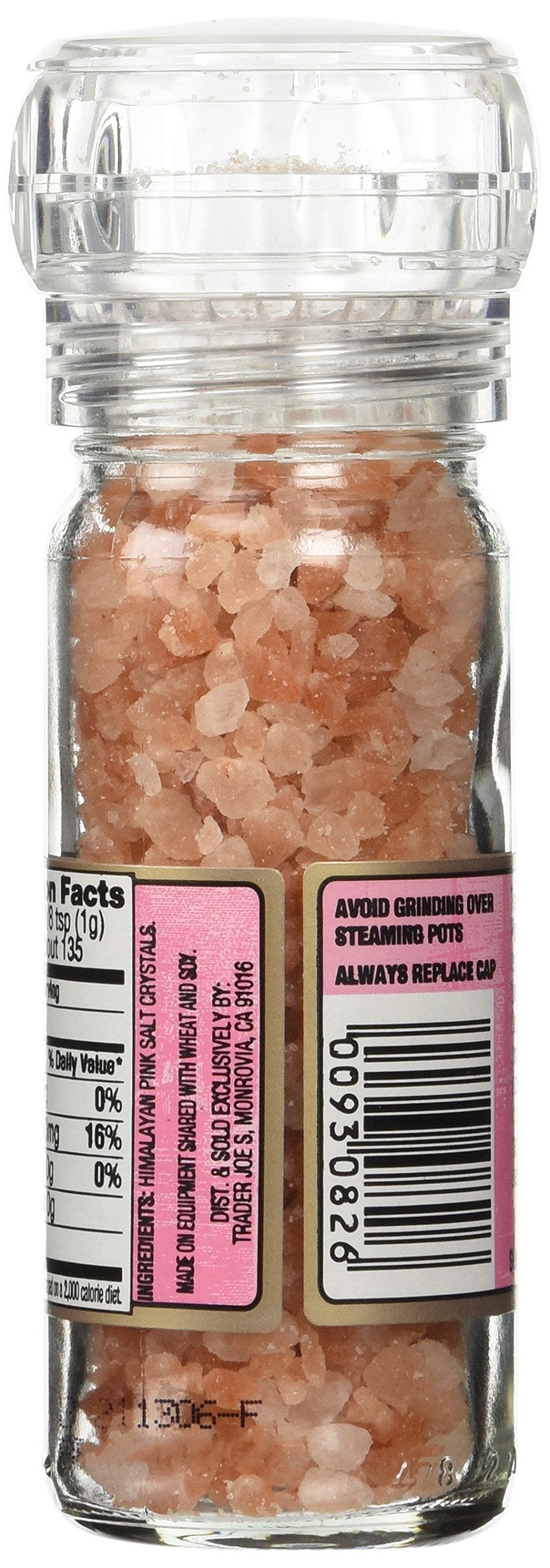 Trader Joe's Himalayan Pink Salt Crystals with Built in Grinder 4.5 Oz, (2-Pack)