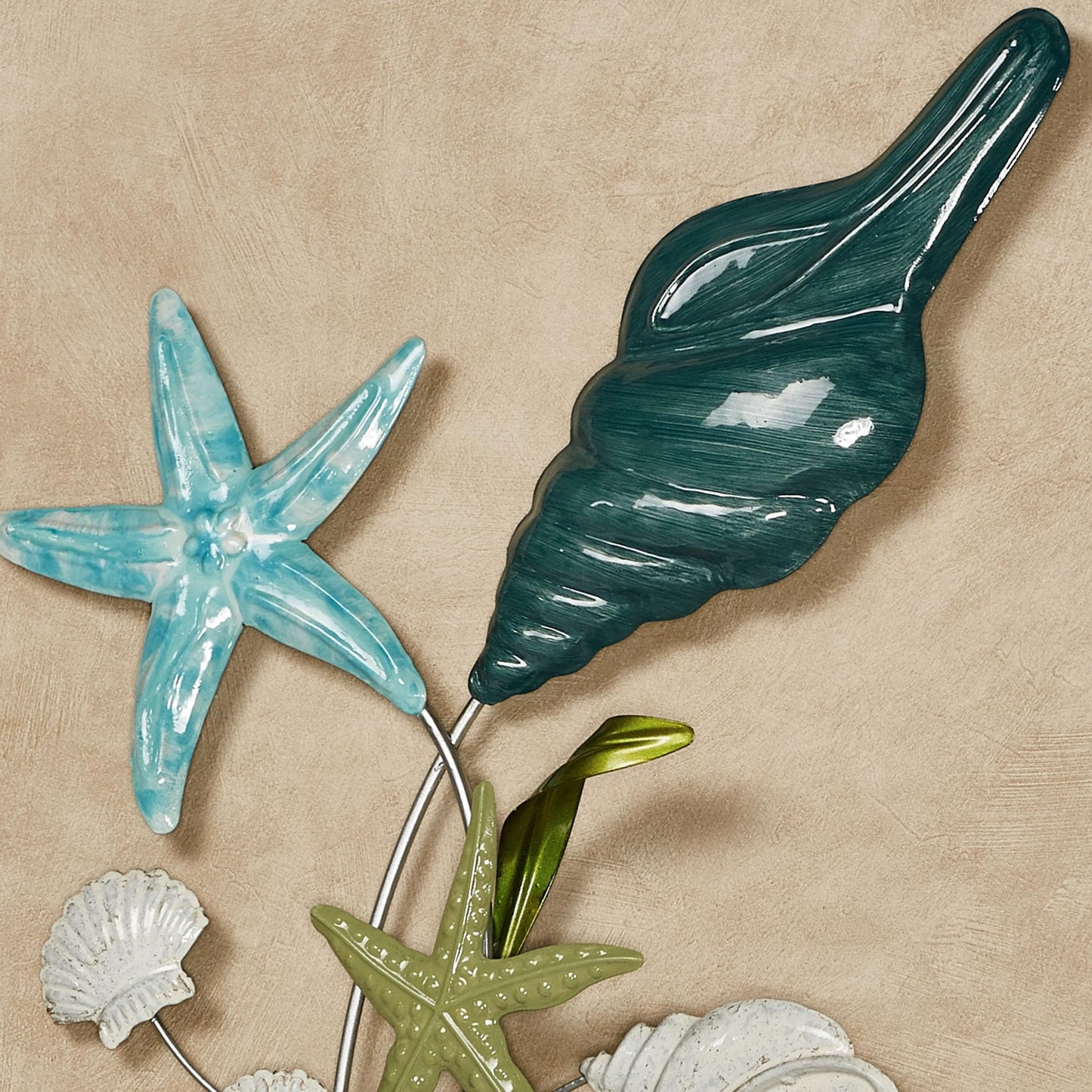 Touch of Class Seaside Gatherings Coastal Metal Wall Art Multi Cool | Blue, Aqua, Green | Ocean Style Sculptures for Bedroom, Living Room, Bathroom