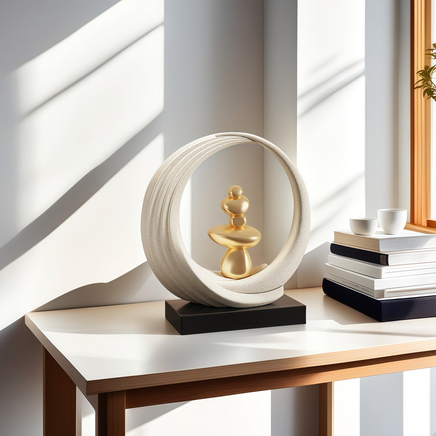XGZY Feng Shui Wealth Statue, Lucky Circular Decorations,Decor for Attracting Wealth Spiritual Decor, for Living Room, Office, Shelves