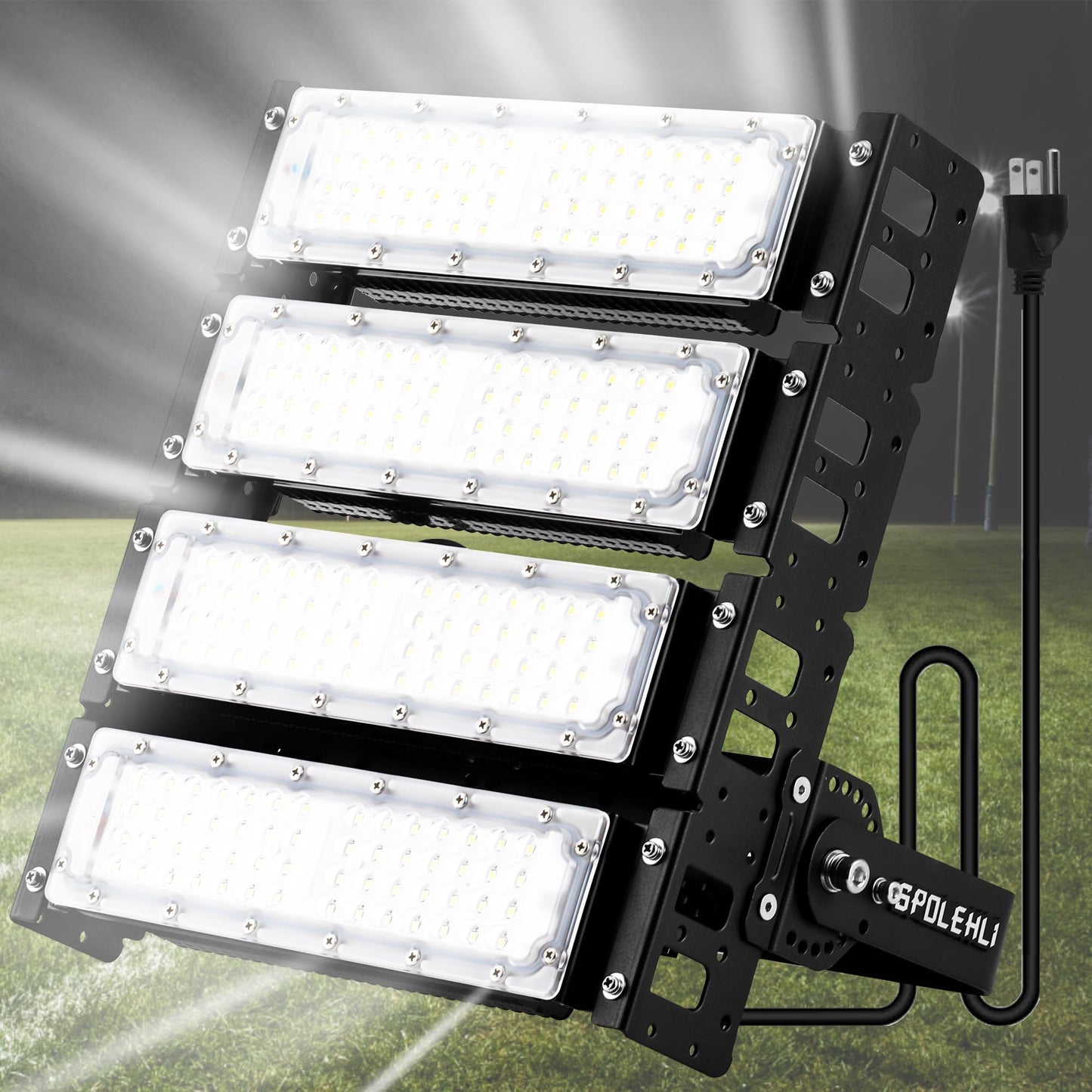Spolehli LED Stadium Flood Lights 1200W Equivalent 32000LM Super Bright LED Arena Lights 85-305V IP66 Waterproof 6500K Daylight White 200W Outdoor Lighting for Farm Stadium Riding Arena Field Rink