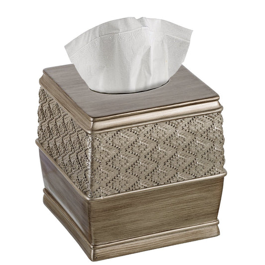 Dublin Silver Square Resin Tissue Box Cover