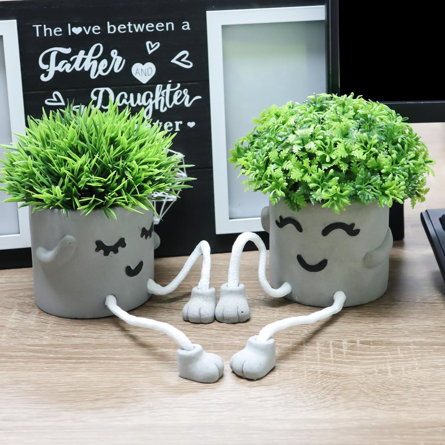 MAKHOT Artificial Succulent Plants in Pots, Fake Plants Faux Succulents Office Desk Decor, Mini Potted Succulents Coffee Table Decor for Women, Cute Decorations for Work Office Plants