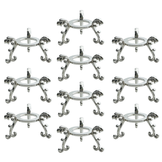 OmyLens 10Pcs Silver Crystal Ball Stand for Displaying Crystal Glass and Natural Rocks, Sphere Display Holder, for 40mm-80mm Sphere or Stone