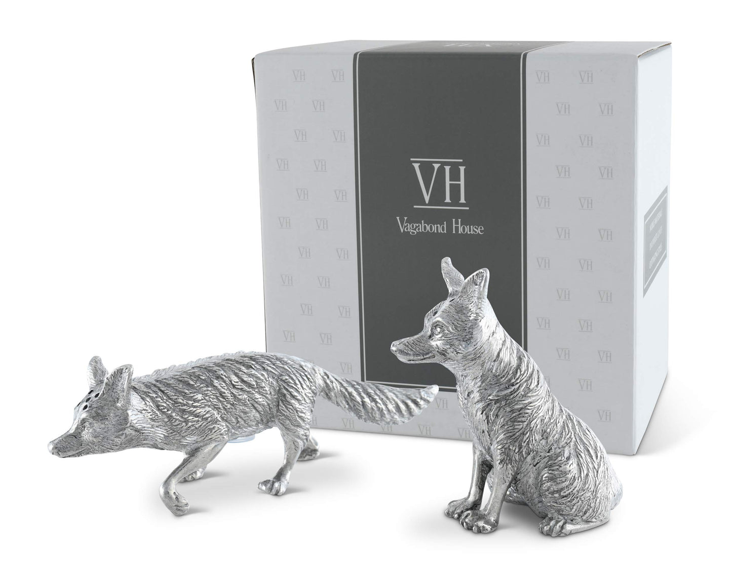 Vagabond House Pewter Foxes Hunting Salt & Pepper Shaker Set 2.5 inch Tall