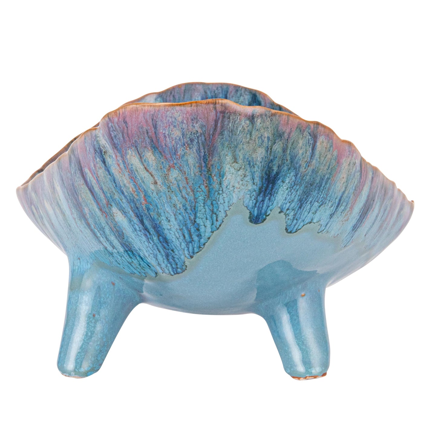Bloomingville Azure Footed Stoneware Bowl, Blue