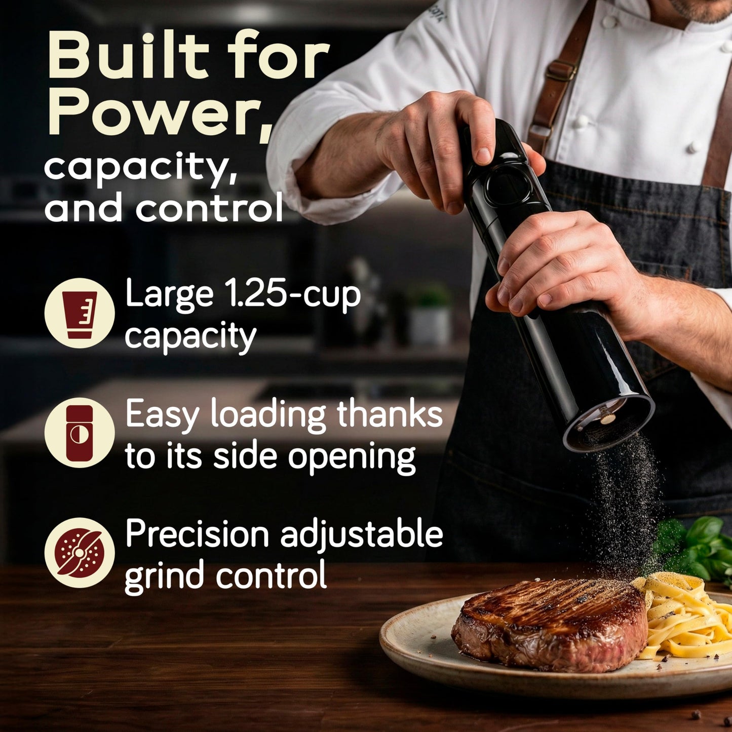 MAGNUM PLUS Pepper Mill Unicorn by TRE SPADE Premium Manual Pepper Grinder with Steel Burrs Side-Loading Refill Adjustable Coarseness High-Capacity Output ABS Plastic 9 Inch Large Size Made in Italy