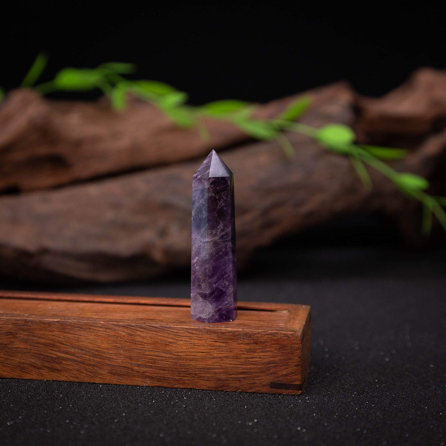 Luckeeper 3" Crystal Wand |Amethyst Crystal Quarz Points and Healing Stone| 6 Faceted Reiki Chakra Meditation Therapy