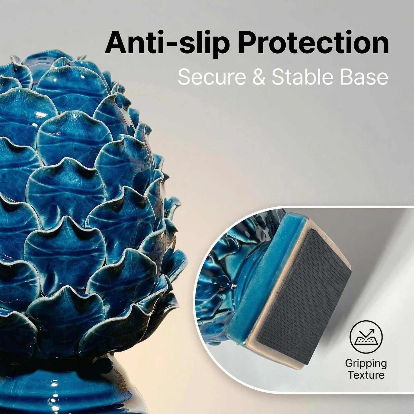 CIBAOF Blue Ceramic Artichoke Statue