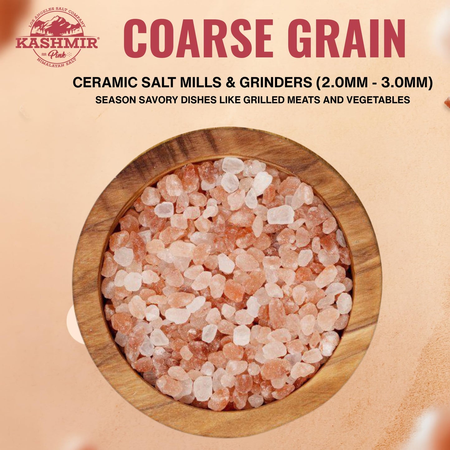 LA SALT CO Kashmir 5 Lbs Pink Himalayan Salt Bulk Jar, Coarse | 100% Pure, Food Grade with 84 Trace Minerals | Kosher Certified, Vegan, Non-GMO, & Cruelty-Free