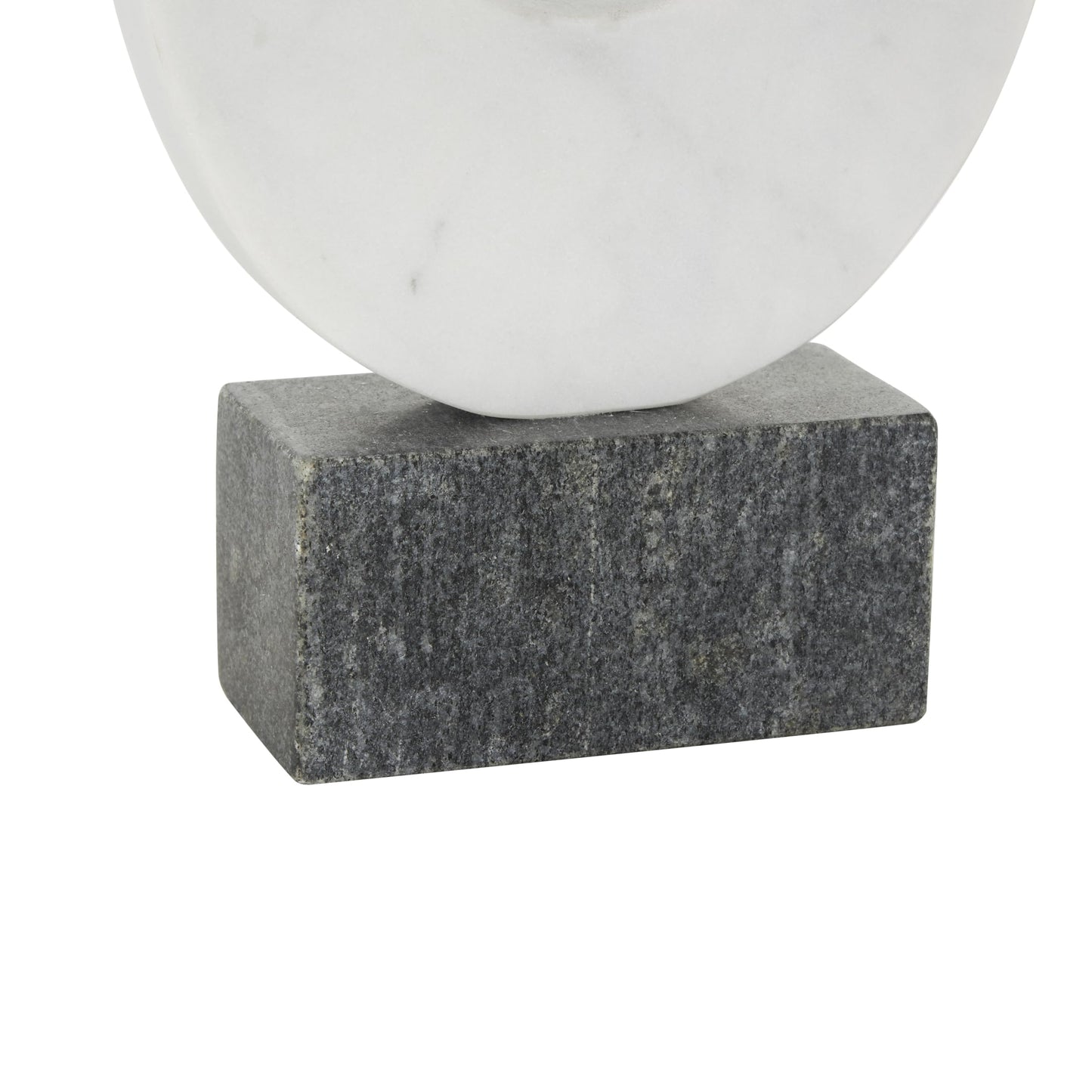 Deco 79 Marble Abstract Decorative Sculpture Curved Home Decor Statue with Black Block Base, Accent Figurine 6" x 2" x 13", White
