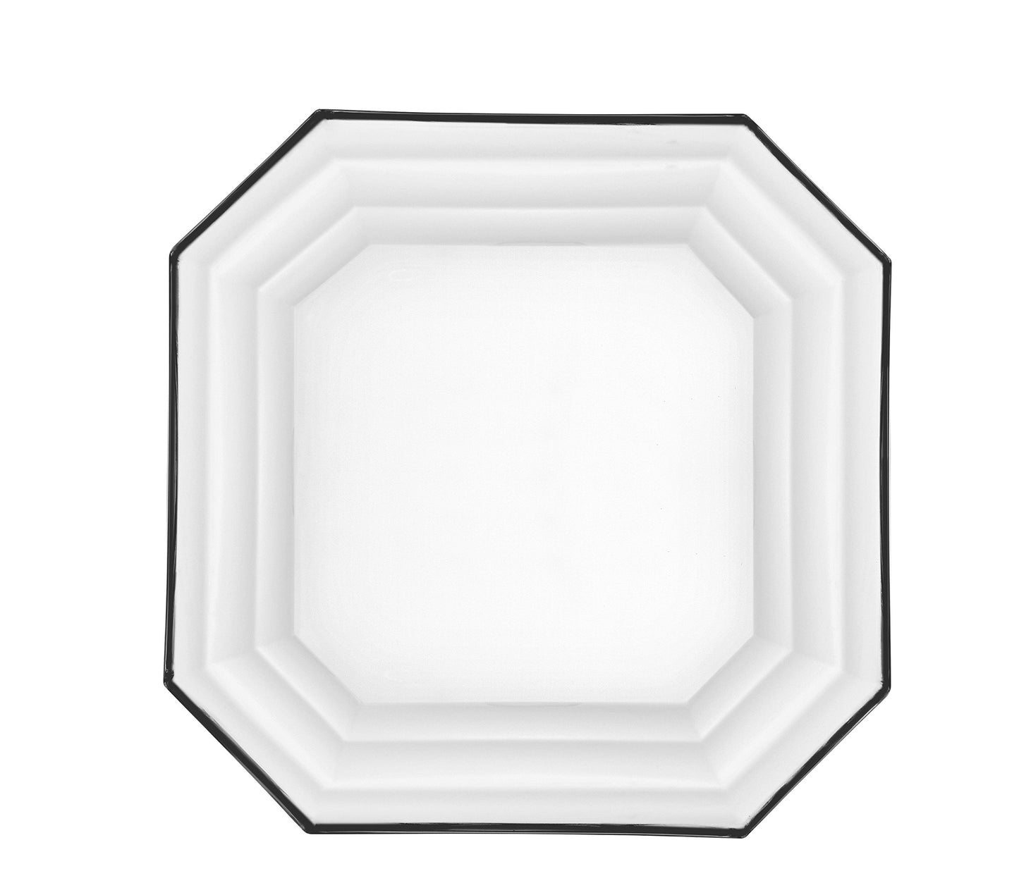 Barski - European Glass - Set of 6 - Salad - Dessert - Octagon Plates - Each Plate is 7.5" Diameter - Made in Europe