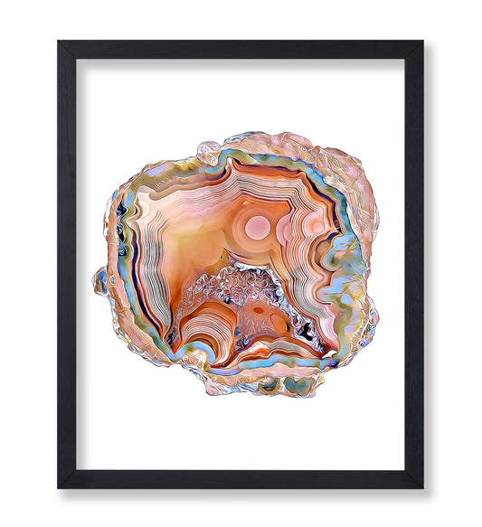 Poster Master Agate Slice Poster - Geology Print - Geode Art - Watercolor Art - Crystal Wall Art - Gift for Men & Women - Colorful Decor for Living Room, Bedroom or Office - 8x10 UNFRAMED Wall Art