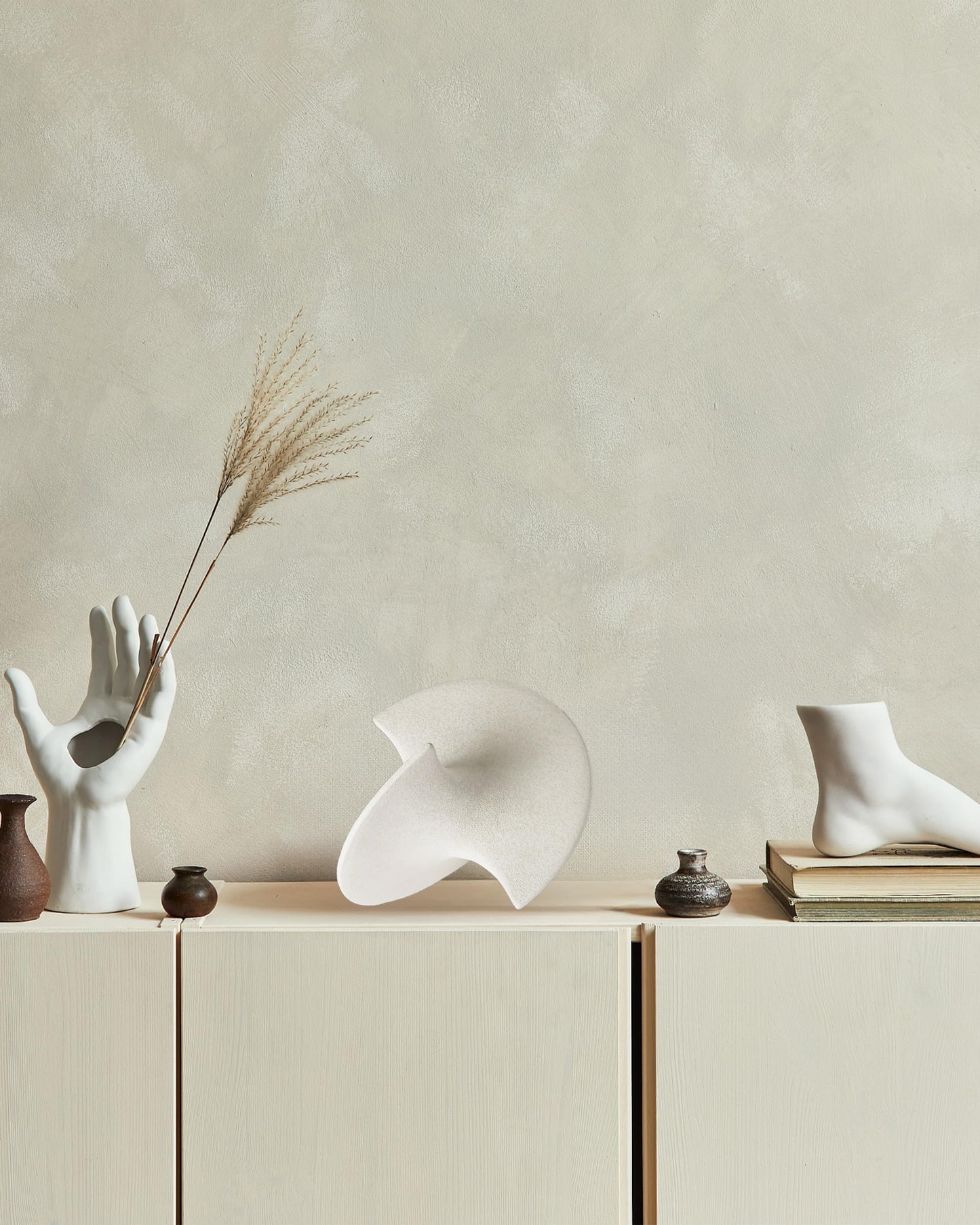 UPWOIGH Large White Ceramic Inspired Art, 9.45x8.6x9.45 in Handmade Premium Personalized Ceramic Balancing Sculpture for Living Room,Table Décor,1Pack