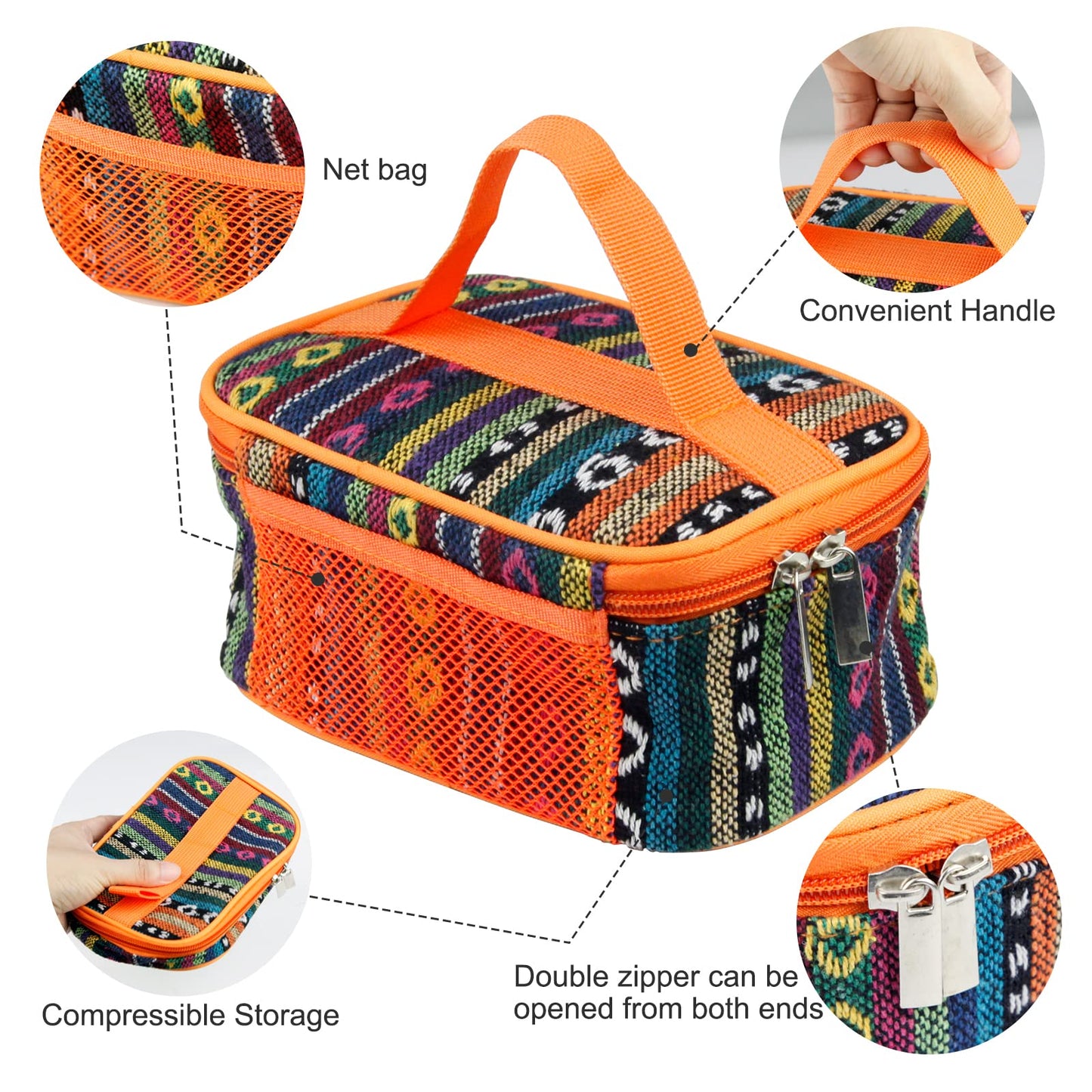 Camping Spice Kit, Salt and Pepper Shakers with Travel Bag, 6 Pc