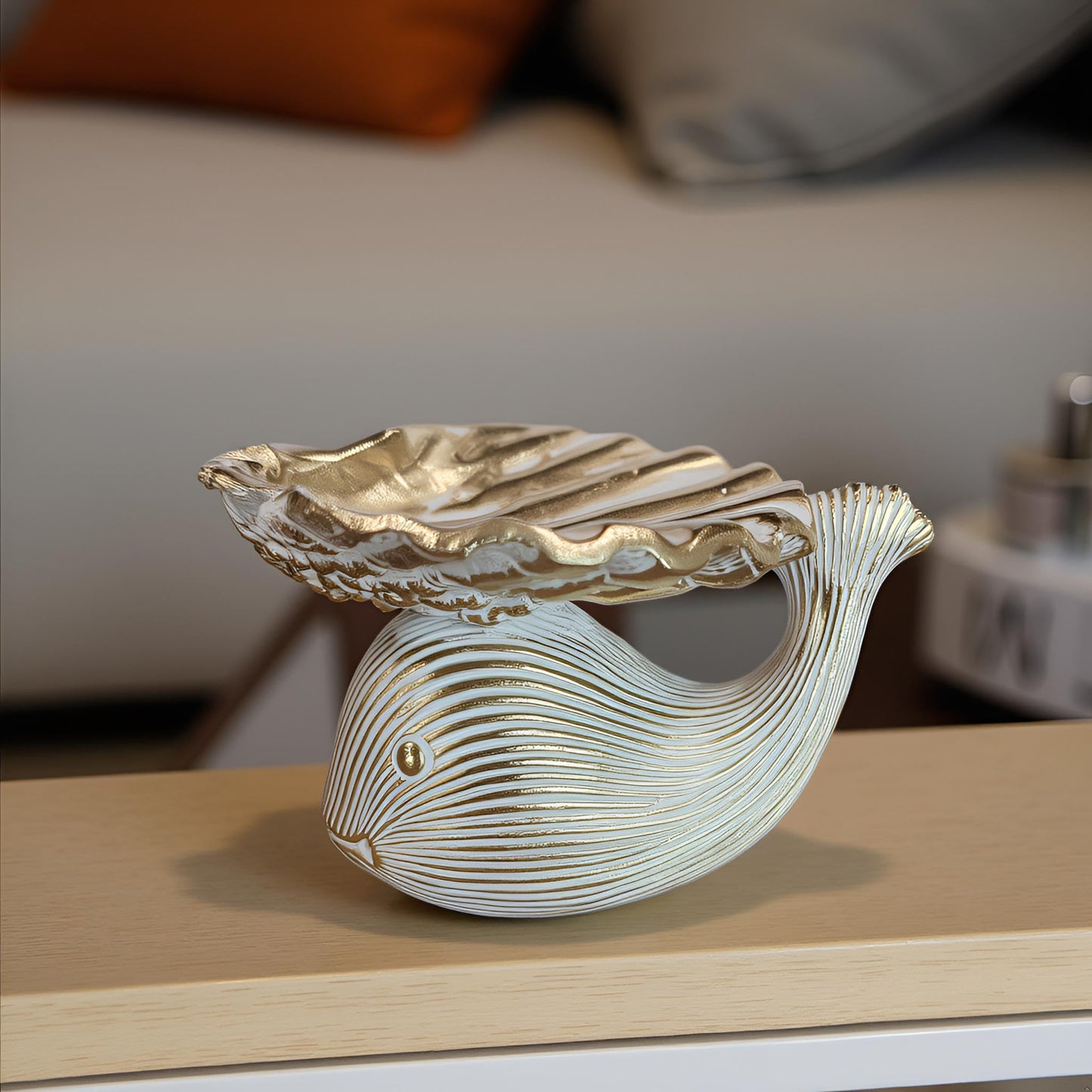 LAIKEARTS Abstract Modern Whale Decorative Sculpture, Home Decor,Ocean Beach Theme Whale Decorations,Coffee Table Statues,Dining Living Room Desk Decor,Shelf Decoration