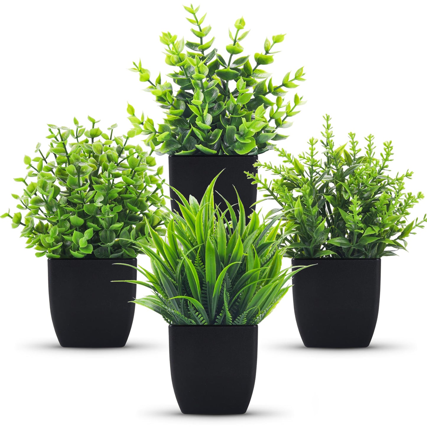 Der Rose Bundle of Fake Succulents Plants and 4 Packs Fake Plants for Room Home Office Shelf Decor