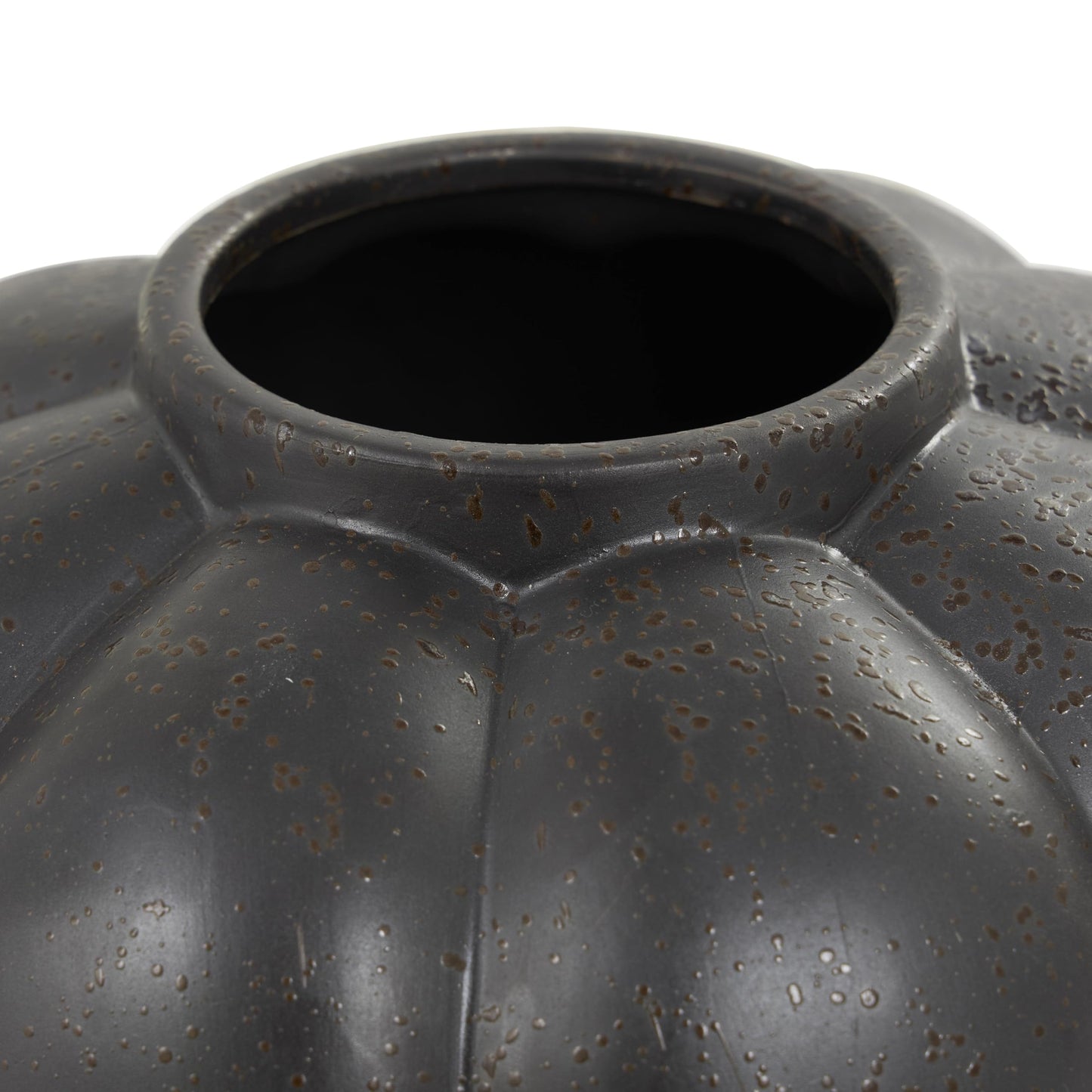 Deco 79 Ceramic Decorative Vase Wide Bubble Inspired Centerpiece Vase with Distressed Speckled Texturing, Flower Vase for Home Decoration 10" x 10" x 11", Black