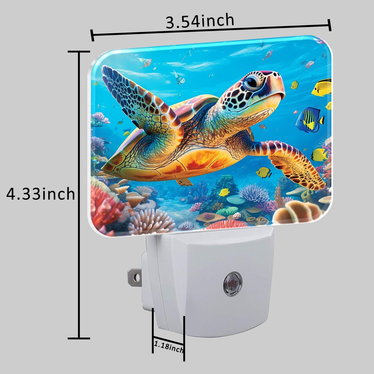 Uiaoiais Sea Turtles in Underwater World Night Light for Kids Girls Boys, Turtles LED Night Light Plug into Wall with Dusk to Dawn Sensor for Bedroom, Hallway, Kitchen, Bathroom, Stairs Decor