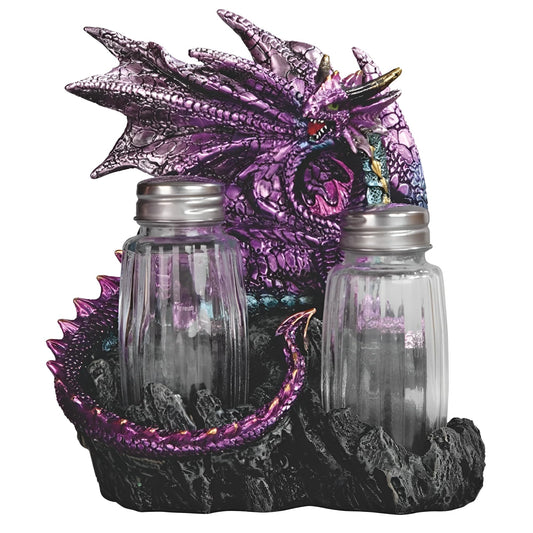 ICE ARMOR 6" H Dragon Salt & Pepper Shaker Holder Statue Sculpture Ornament Decoration Home/Room Decor and Gift Ideas for Housewarming, Holidays and Birthdays Great Collectible Addition