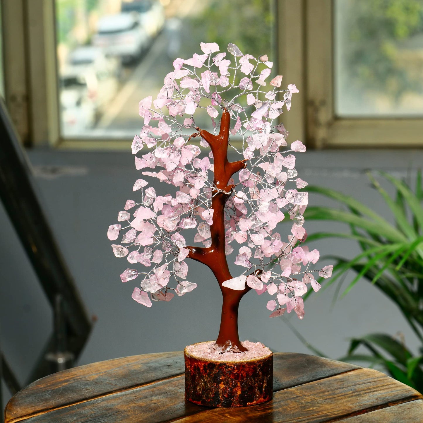 PYOR Rose Quartz Tree - Gem Tree - Pink Desk Accessories - Gifts for Women - Home Decor - Pink Quartz - Thanksgiving Gifts - Office Shelf Decor for Women