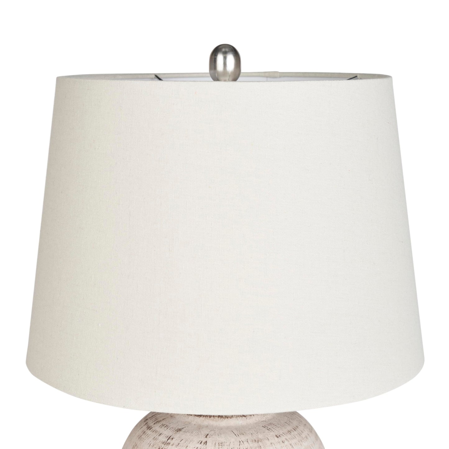 Nourison Home 23" Distressed Cream/Beige Rustic Ceramic Jar Table Lamp for Bedroom, Living Room, Dining Office, with Ivory Shade