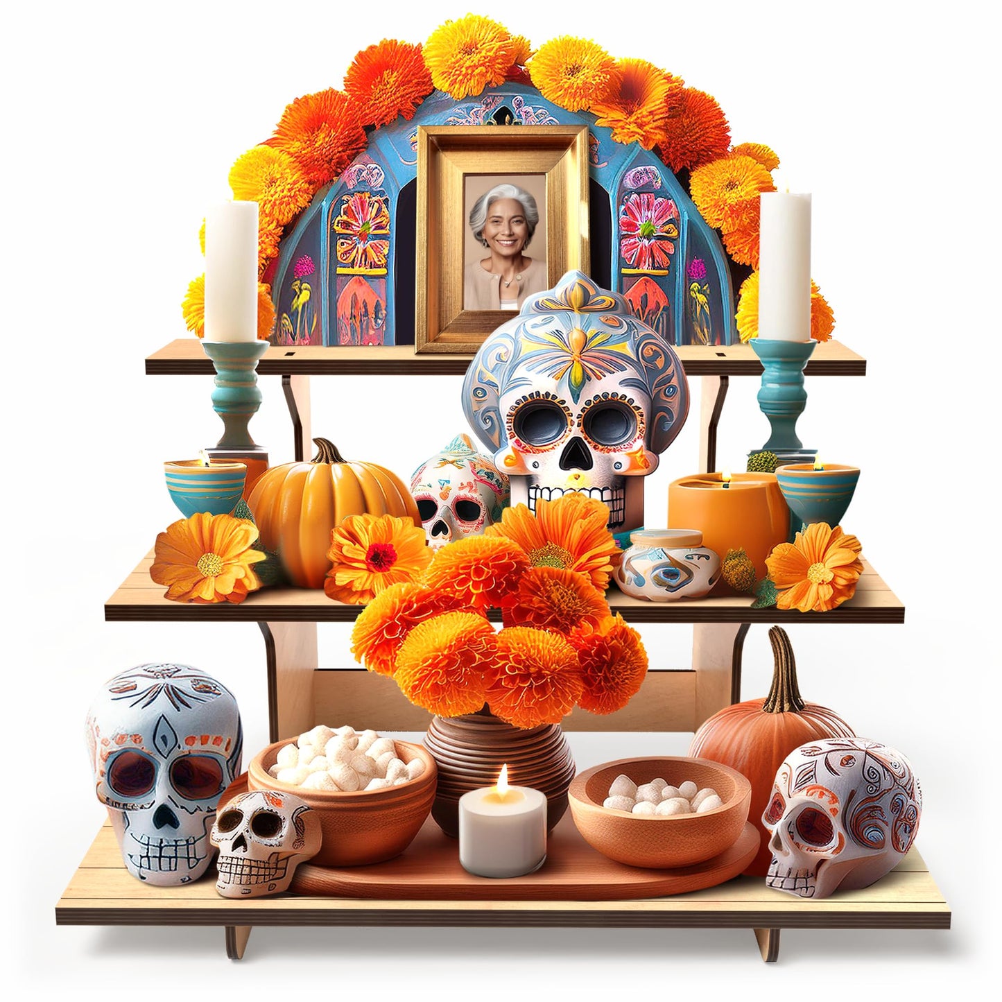Straight Natural Wooden Tiered Display Stand, Portable Products Display Shelf, Jewelry Display, Card Display Rack, Display Risers, Altar Shelf, Display Stand for Vendor Events, Retail, Craft Shows